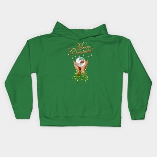 Merry Christmas Greeting. Pegasus, The Helping Hand Kids Hoodie